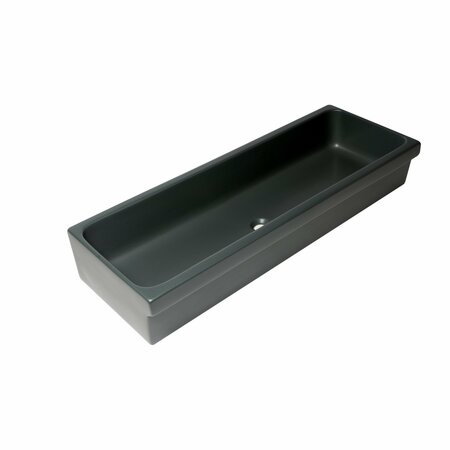 ALFI BRAND 48 inch Black Matte Above Mount Fireclay Bathroom Trough Sink AB48TRBM